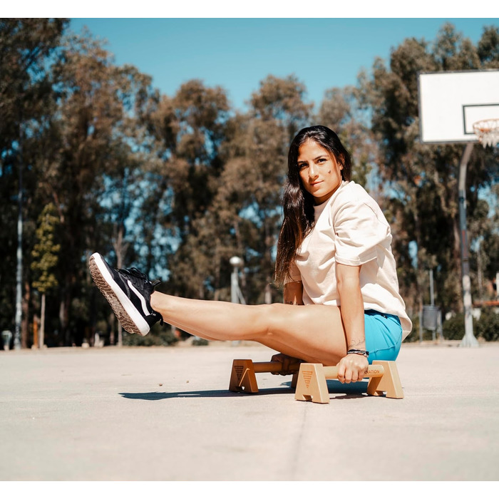 Дерев&39яні паралелети GORNATION для віджимань, дерев&39яні ручки для віджимань, калістеніка та фітнес-тренування, перекладини для віджимань, ручки для калістенічних віджимань для тренування верхньої частини тіла, вкл. стрічку для захоплення