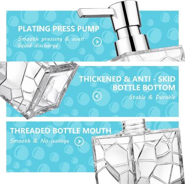 Дозатор мила, набір з 2 320 мл акриловий миючий засіб дозатор насос дозатор насос пляшка лосьйон шампунь для душу пляшки для напов