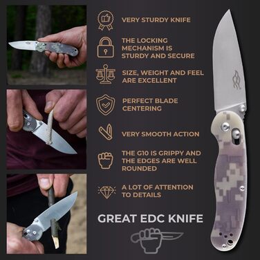 Складаний кишеньковий ніж Firebird GANZO FB727S-CA G10 з кліпсою з нержавіючої сталі 440C клинок Полювання Риболовля Відкритий EDC