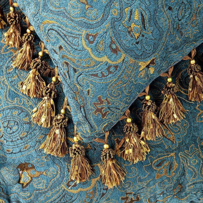 Розкішна європейська подушка для узголів&39я ліжка, класична вінтажна декоративна подушка з вишитим квітковим візерунком, м&39яка подушка для читання з опорою для спини, знімний чохол, бірюзово-блакитне узголів&39я, 140 см x 60 см x 15 см