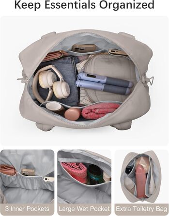 Дорожня сумка oscaurt, спортивна сумка, велика сумка для вихідних, ручна поклажа з косметички, дорожня сумка, сумка для лікарні, для народження, фітнесу, роботи, верблюжої шкіри