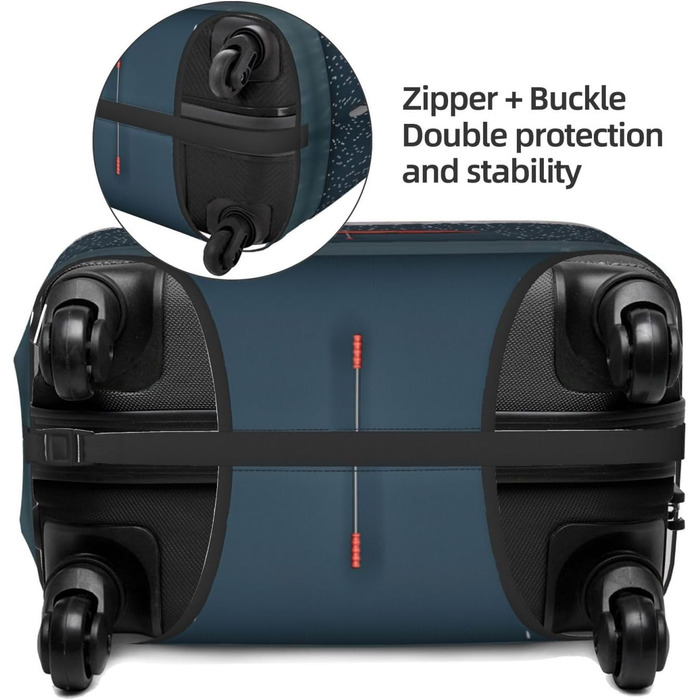 Чохол для валізи BAFAFA з принтом червоних парасольок, еластичний захист від подряпин та пилу, чорний, розмір 90