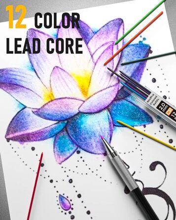 Набор механических карандашей для рисования и письма (5 шт + аксессуары)