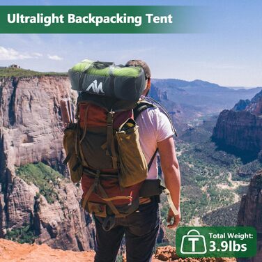 Надлегкий водонепроникний одномісний намет, одномісний тунельний бівак-намет, намет для велосипедного походу, кемпінговий та мотоциклетний намет, невеликий розмір, одномісний намет для трекінгу, кемпінгу та активного відпочинку на свіжому повітрі, зелений
