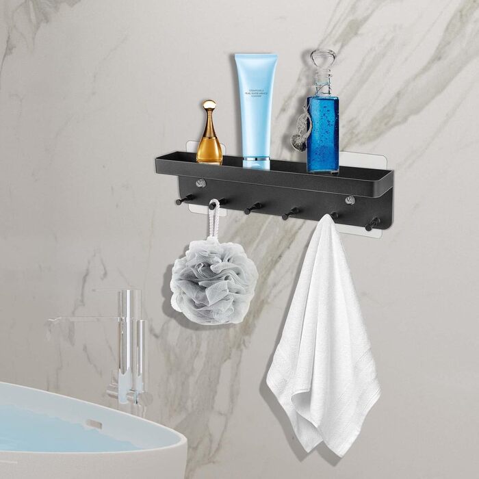 Тримач для ключів Royouzi, дошка для ключів, планка для ключів, підставка для ключів з полицею і 6 гачками, самоклеюча як дошка дл