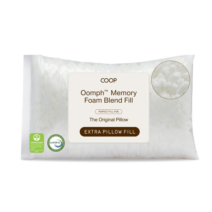 Піна з ефектом пам&39яті з перехресним нарізом - Наповнювач для подушок середньої щільності, мішок 0,9 кг - Змінний пакет для персоналізації вашої преміальної подушки - Сертифіковано Greenguard Gold та CertiPUR-US.