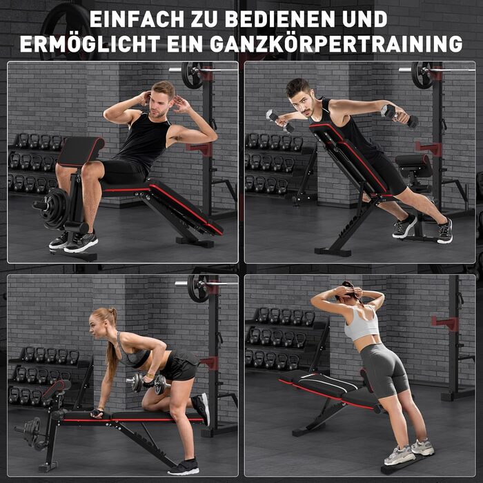 Регульована силова лава, складна силова лава, тренувальна лава 363 кг з подовжувачем для ніг, подушкою для проповідників та подовженим підголівником, багатофункціональне фітнес-обладнання для домашнього використання