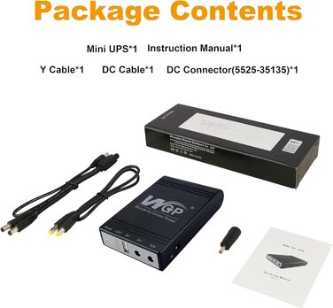 Міні-UPS Джерело безперебійного живлення, UPS 10400mAh акумуляторна батарея, резервне живлення/пауербанк 5V USB, 9V, 12V DC для WiFi роутерів, модемів, POE камер, телефонів сигналізації