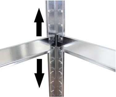 Посилений стелаж, Безболтовий стелаж, 200x100x30 см, Архівний стелаж, Посилений стелаж, Стелаж для зберігання, Стелаж для підвалу, Металевий стелаж, Стелаж для гаража, Стелаж для документів, 2 шт.