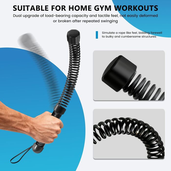 Бойові скакалки, обтяжені тренувальні скакалки тихе та компактне фітнес-рішення для домашнього використання. Легка конструкція, яка водночас випромінює потужність і однаково підходить для жінок.