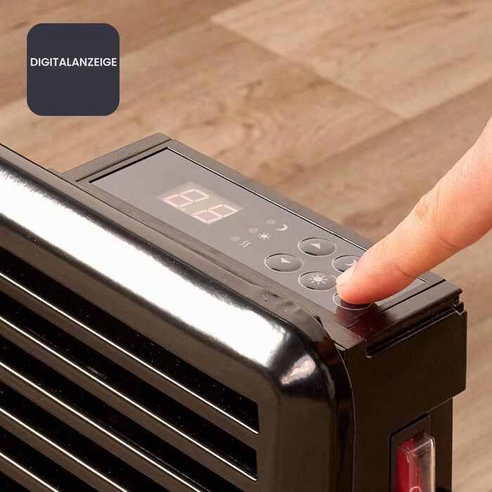 Конвектор BLACKDECKER BXCSH1800E, 1800 Вт, 240 В, підлоговий або настінний монтаж, вимикач вкл/викл, елегантний дизайн, чорний