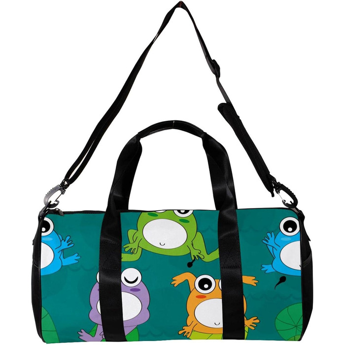Спортивна сумка, маленька дорожня сумка, сумка для шопінгу та йоги, з кумедним мультяшним дизайном жабок, сумка для фітнесу на відкритому повітрі, ручна поклажа