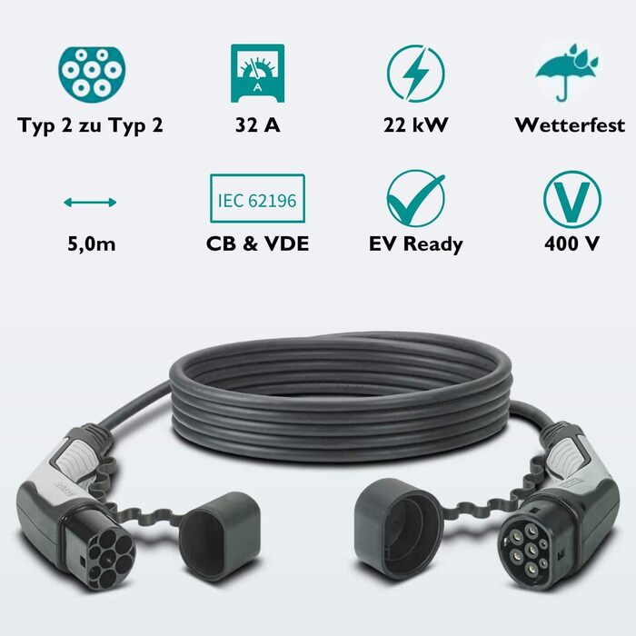 Зарядний кабель PHOENIX CONTACT електромобіль тип 2 (режим 3) - Зарядний кабель EV 1204207 для електромобілів та гібридів - тип 2