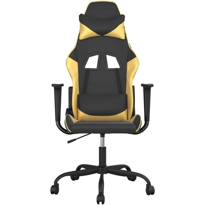 Ігрове крісло, чорно-золота штучна шкіра, офісне крісло, ігрове крісло, обертове крісло, письмове крісло - 3143643
