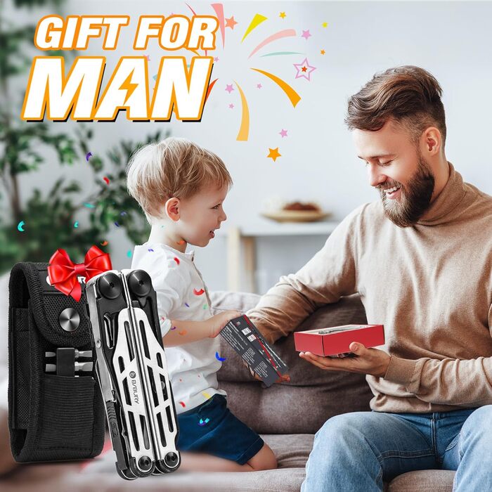 Подарунок для чоловіків, мультитули BIBURY, складні плоскогубці Outdoor Multi Tool з покращеними ножицями та викруткою, мультитули