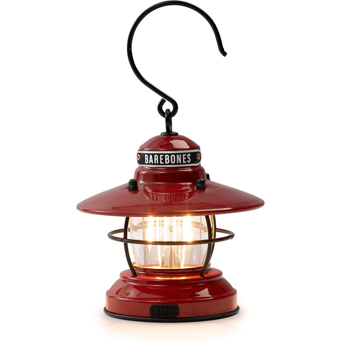 Міні-ліхтар Barebones Edison вінтажний регульований кемпінговий ліхтар із USB-світлодіодним підсвічуванням для використання на вулиці (червоний)