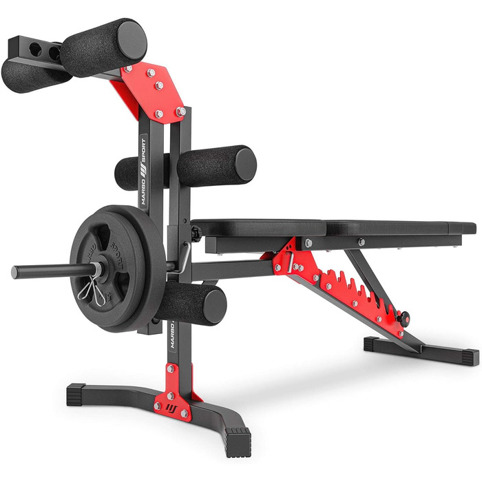 Регульована силова лава, стійка для штанги з 2 предметів, лава для тяги найширшого хвата, лава для згинання рук, тренажер для ніг, різні штанги диски/гумовані диски, загальна вага дисків 83/113 кг у комплекті (чавун, 113 кг), 25