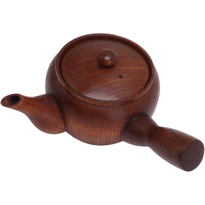 Дерев'яний чайник Holz-Teekanne, традиційний дерев'яний чайник з вишуканим свистком, виготовлений вручну в стилі Кунг-Фу для дому, офісу та ресторану