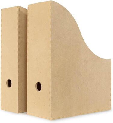 Тримач для журналів IKEA &39KNUFF&39, коробка для зберігання з деревного волокна, комплект з 2 шт. - 9x24x31 см та 10x25x31 см, натуральний колір