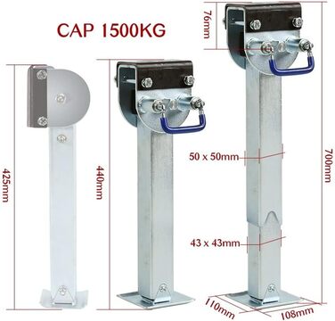 Важкий підйомник причепа 400 700 мм Ноги стабілізатора Падіння Автостоянка Мобільний кемпінг Автофургон Причіп Підставка для причепа Деталі Аксесуари Компоненти для підйому та опускання будь-якого причепа