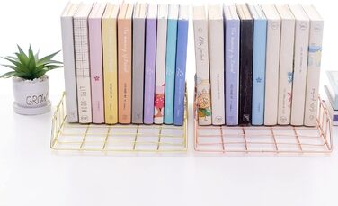 Металевий лоток для документів XINGHE з 2 частин, штабелювані металеві лотки для паперу для столу, для столу, лоток для документів, лоток для листів (рожеве золото)