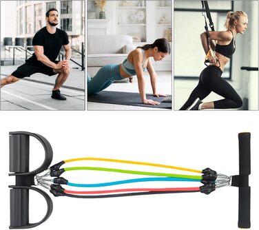 Еспандер для педалей, тренажер для м&39язів живота еластичний, нековзний, регульований, для фітнесу, тонусу, розтяжки вдома, чорний