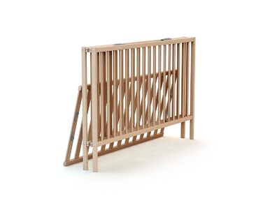 Розкладне дерев&39яне дитяче ліжко, натуральне покриття, 60x120 см, з матрацом FLEX Розкладне дитяче ліжко 3 положення регулювання висоти Компактне Портативне Складане Компактне