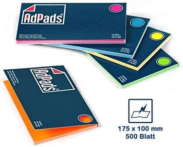 Електростатично самоклеючі картки модерації 175 x 100 мм, 500 аркушів, різні кольори Великі статичні стікери Можна переміщувати та переміщувати на будь-якій поверхні