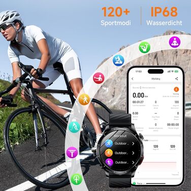 Новий смарт-годинник 2026 року для чоловіків з ЕКГ/ВСР/монітором батареї/ІМТ/сечовою кислотою, 1,43-дюймовий AMOLED-годинник для здоров&39я з 24-годинним зворотним тиском, SpO2, апное, монітором сну, екстреним викликом SOS, фітнес-годинник для Android/iOS