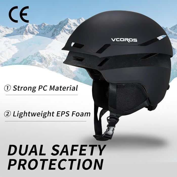 Лижний шолом з лижними окулярами та лижною маскою, DXH816 Лижні шоломи для жінок та чоловіків зі знімними амбушурами, дихаюча амортизація, стійкість до ультрафіолету, регульований сноубордічний шолом для катання на лижах, матово-чорний лижні окуляри M