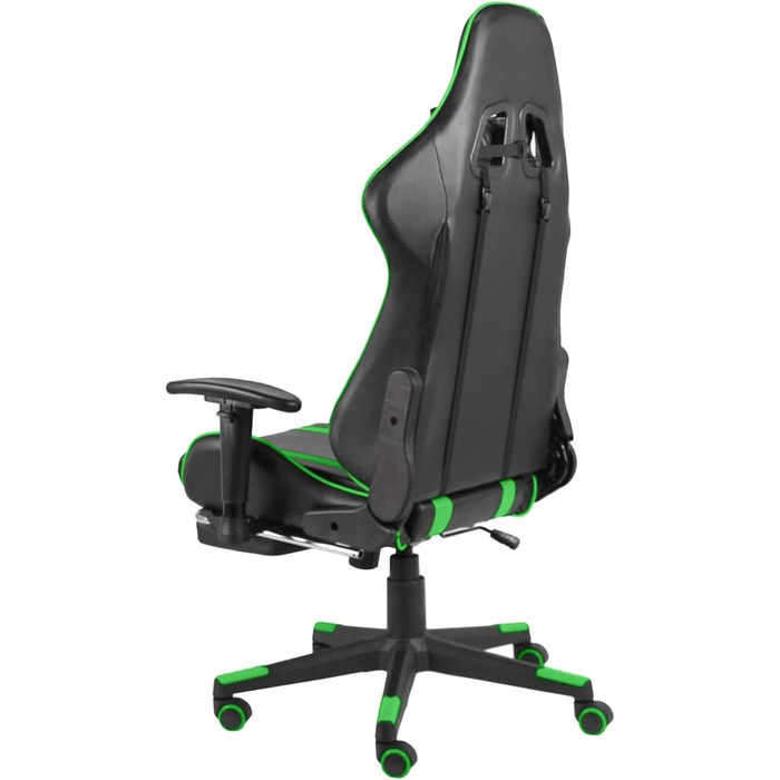 Геймерське крісло з підставкою для ніг, обертове, зелений ПВХ, для дорослих, крісло для ПК, ігрове