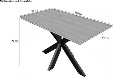 Обідній стіл SAM Prague 140 x 80 см Масив акації Натуральний колір З натуральним краєм Основа з павутини Легкий у догляді обідній стіл/стіл з натуральним краєм/кухонний стіл 140 x 80 см, акація, натуральна