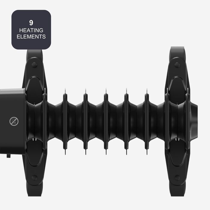 Електронний масляний радіатор 2000 Вт 9 нагрівальних елементів 3 режими нагріву Цифровий дисплей Регульований термостат 24-годинний таймер Ультратихий 2000 Вт 9 елементів, 2001E