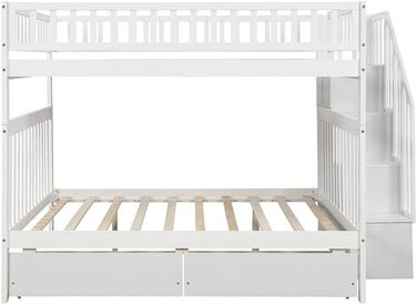 Двоярусне ліжко з 2 шухлядами та місцем для зберігання, дитяче двоярусне ліжко з масиву дерева, компактний дизайн (колір C) Двоспа