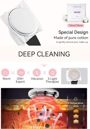 Масажер для обличчя, ANLAN 5в1 масажер для обличчя проти зморшок світлодіодний масажер світлотерапії масажер для обличчя тепло прохолодна вібрація EMS пристрій для обличчя підтяжка обличчя проти зморшок антивіковий пристрій для очищення обличчя синій