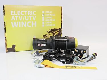 Електрична лебідка PowerWinch 3500 фунтів Квадроцикл 12 В 1587 кг Бездротова пластикова мотузка 4x4