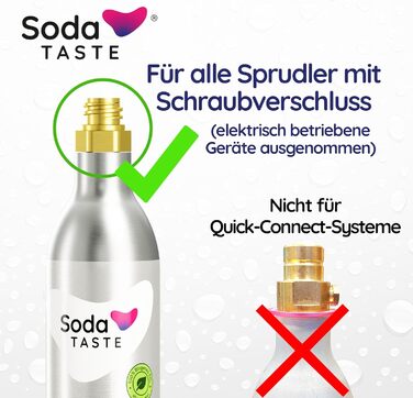 Купівельний балон CO2 SodaTASTE (резервний циліндр) для виробників газованої води, зі смаком натурального лимона, без сиропу, до 60 л газованої води зі смаком, без цукру
