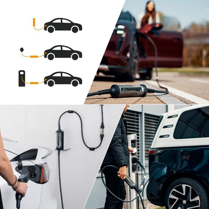 Базовий набір Juice Booster 2, мобільний настінний бокс 22 кВт без установки, зарядний пристрій для BEV з зарядним кабелем типу 2