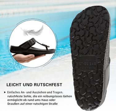 Повсякденні плоскі сандалі-шльопанці для жінок, літні капці для чоловіків, унісекс шльопанці з регульованою пряжкою, мюлі з EVA, нековзні капці, зручні чорні шльопанці для басейну, розмір 41/42 EU