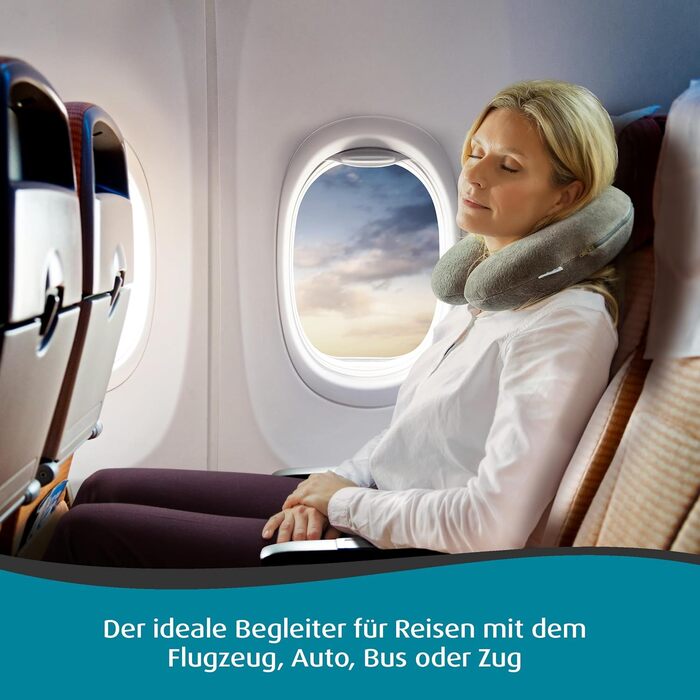 Дорожня подушка TEMPUR Transit, зручна подушка для шиї з матеріалу TEMPUR, в&39язкоеластична, ідеально підходить для подорожей автобусом, поїздом, автомобілем або літаком, 30 x 28 x 8 см, антрацит