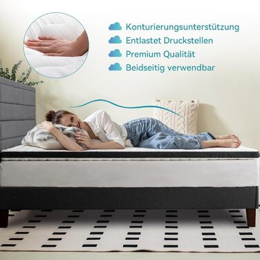 Наматрацник Storeo Basics Comfort з піни з ефектом пам&39яті, плюшевий, 180 x 200 см, висота 7 см, білий 180 x 200 x 7 см