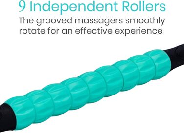 Ультрапортативний масажер Deep Massage Roller, з 2 масажними кульками, для масажу тригерних точок, Fascia Roller з ручкою ідеальний, для початківців (зелений)