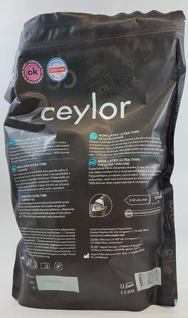 Ультратонкі презервативи Ceylor Non-Latex 100 для алергіків, гіпоалергенні та без запаху, оптова упаковка, упаковані в гігієнічний Dsli, легко відкриваються, преміум якості