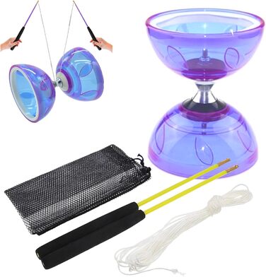 Набір для жонглювання Diablo для дітей-початківців Diabolo Set 4pcs/Set Гнучкий м'який пластиковий рухомий підшипник Diabolo іграшка з палицею і струною і сітчастою сумкою для дитячих забавних іграшок, Diablo