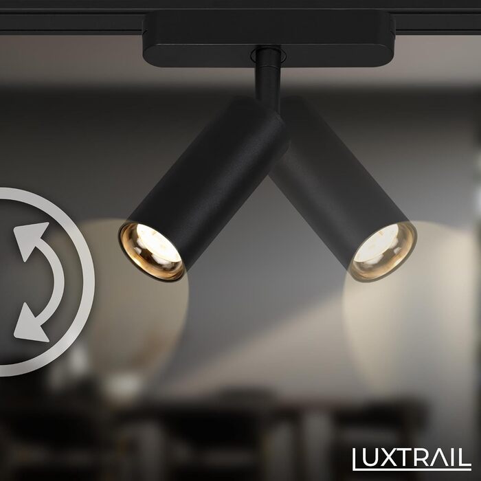 Стартовий набір трекової системи освітлення BRILONER Luxtrail 4 LED-споти, поворотні, розширювані, 2 м, чорний