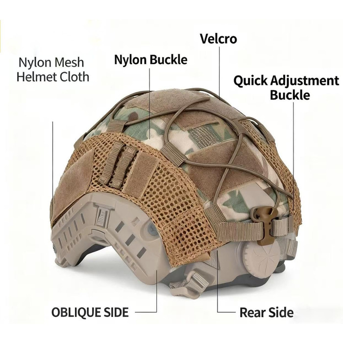 Тактичний шолом для пейнтболу, страйкболу та пейнтболу Rapid чохол, багатофункціональне захисне кріплення для ПНВ типу PJ, для спорту на свіжому повітрі, полювання, стрільби (чорний), один розмір