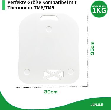 Розсувна дошка підходить для Thermomix TM6 TM5, JLNJLE Високоякісна акрилова планерна дошка без зусиль рухома дошка для аксесуарів TM6 TM5 (біла)