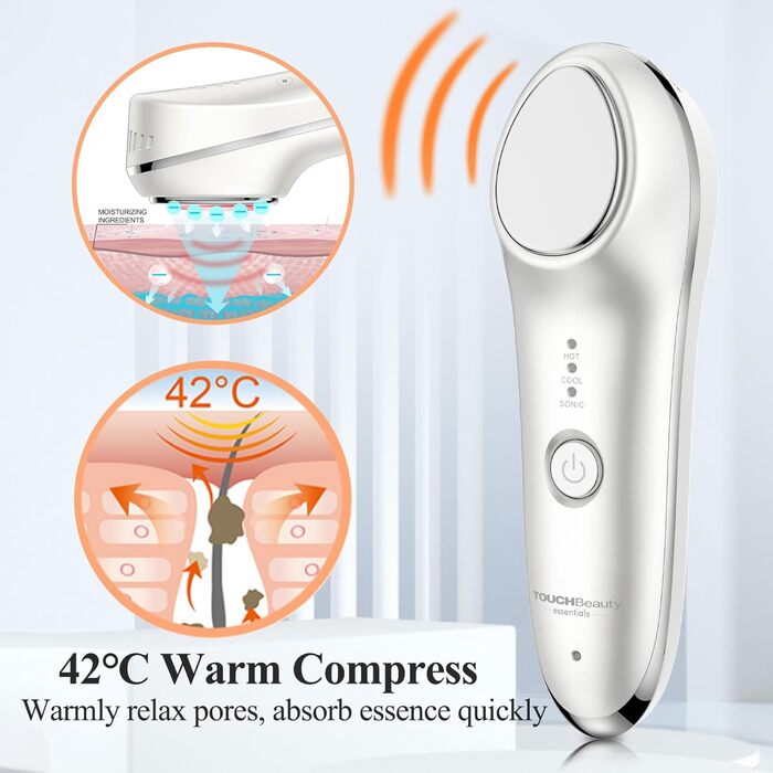 Гарячий і холодний масажер для обличчя з функцією вібрації, косметичний пристрій для видалення зморшок масаж обличчя для догляду за обличчям проти старіння AG-1389EU