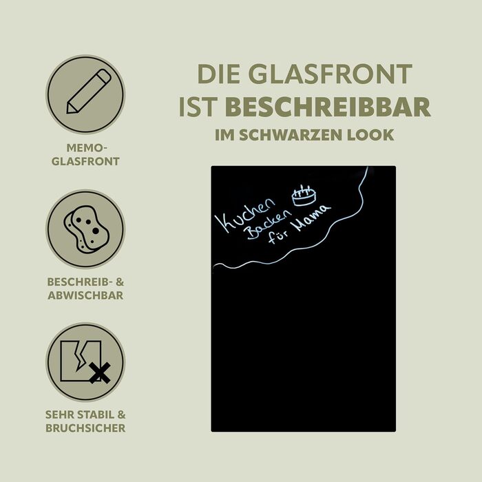 Скринька для ключів Bremermann зі скляною передньою частиною, з можливістю запису, 8 гачків, 6 магнітів, 1 маркер, 1 тримач для маркера, металевий корпус із сірим порошковим покриттям (повністю чорний)