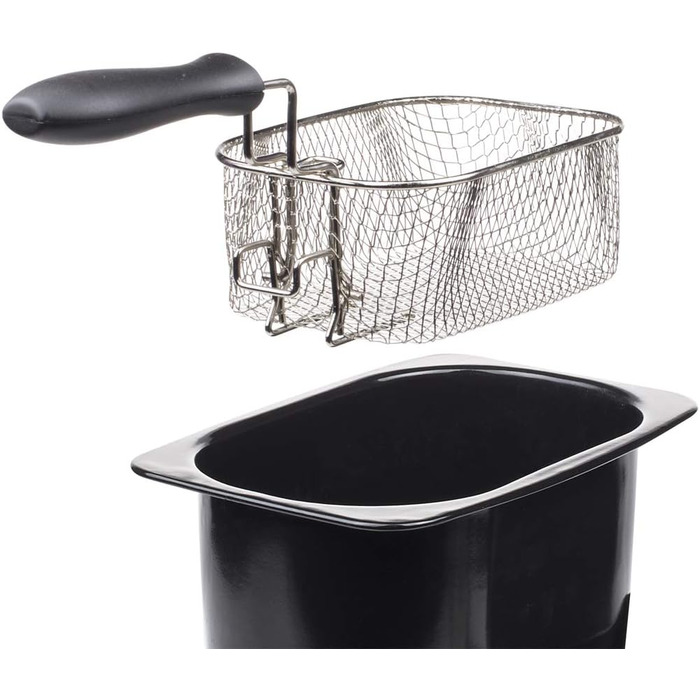 Фритюрниця з нержавіючої сталі Tristar - з об'ємом 2 літри, функцією холодної зони та регульованим термостатом до 190C, FR-6919, срібло